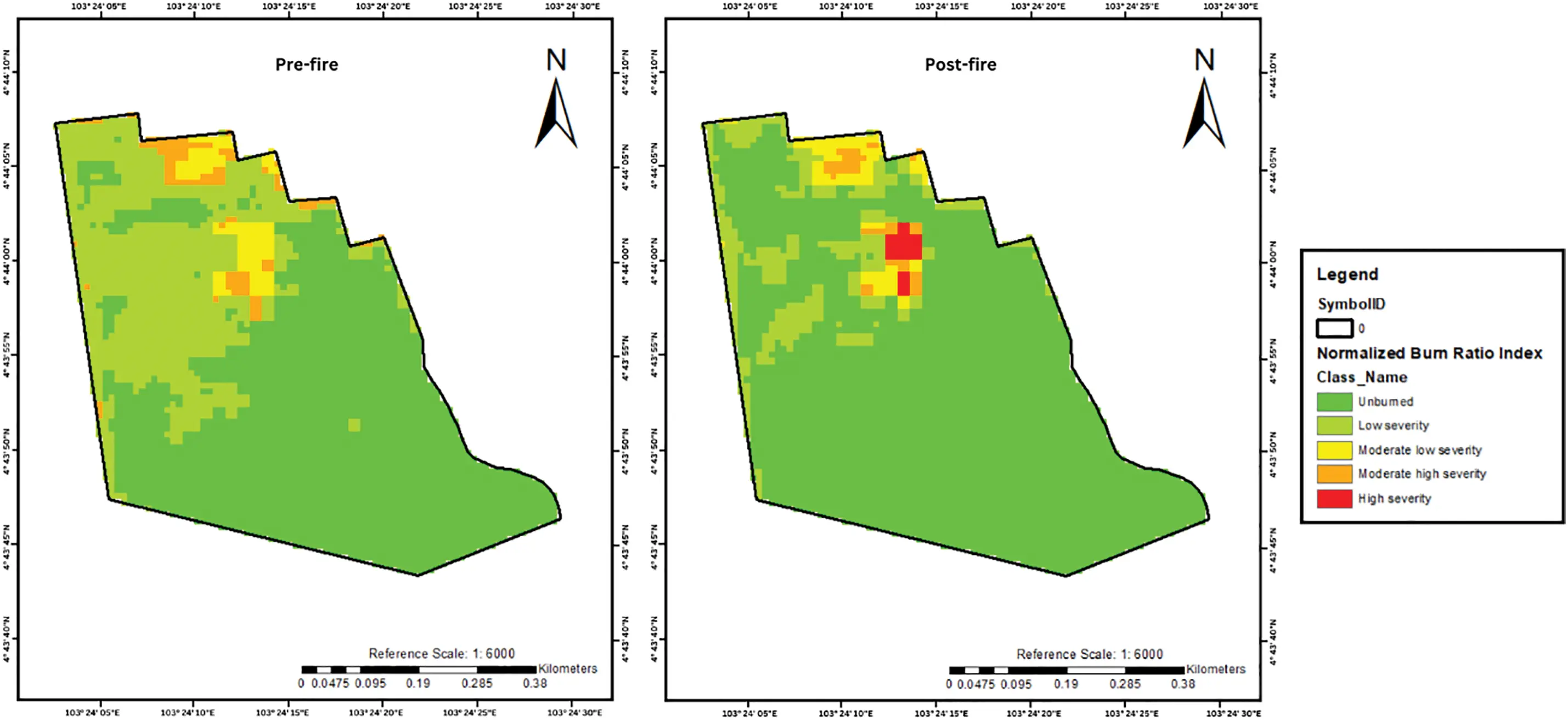 RIG | Free Full-Text | Forest Fire Severity Level Using dNBR Spectral Index