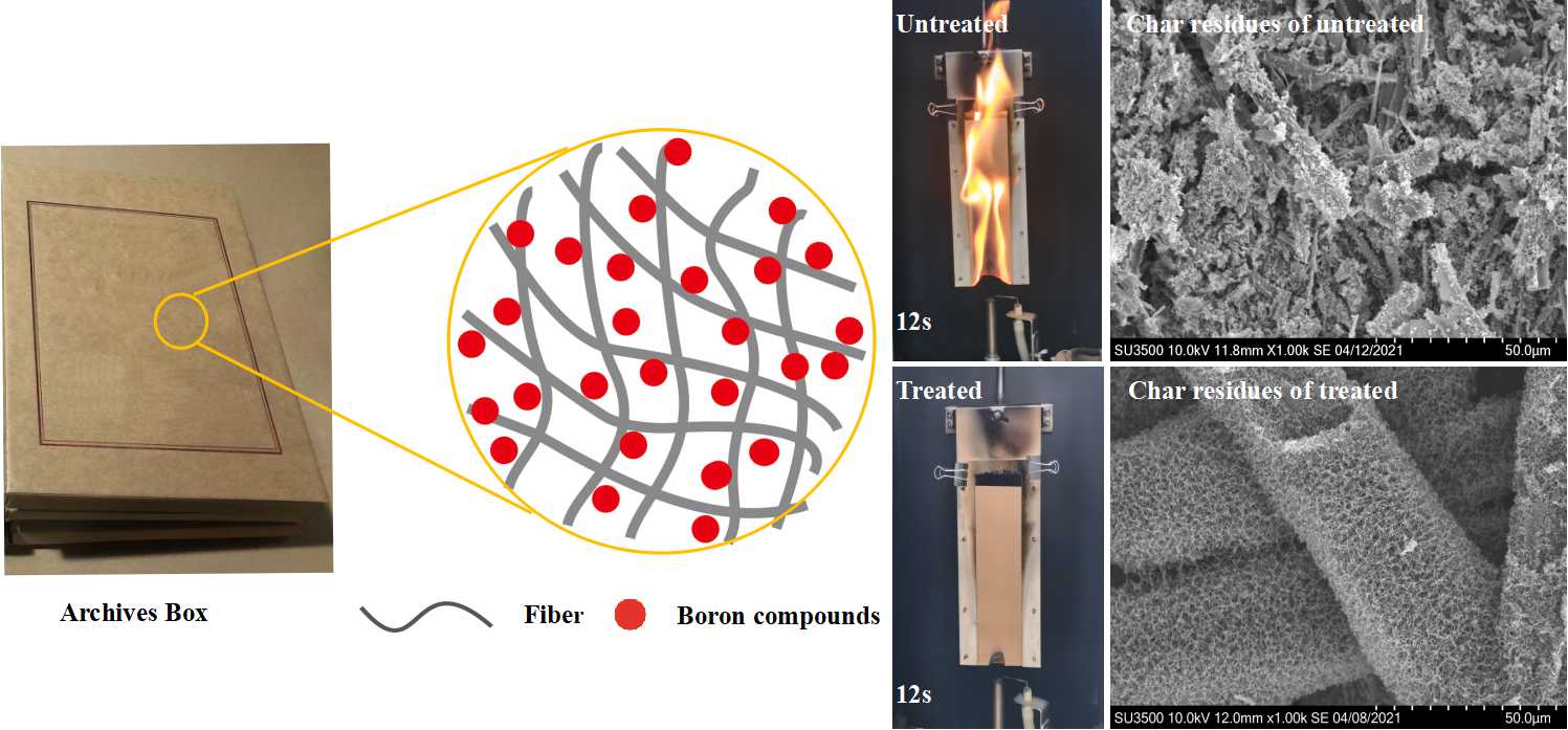 Borate-Modified, Flame-Retardant Paper Packaging Materials for Archive Conservation