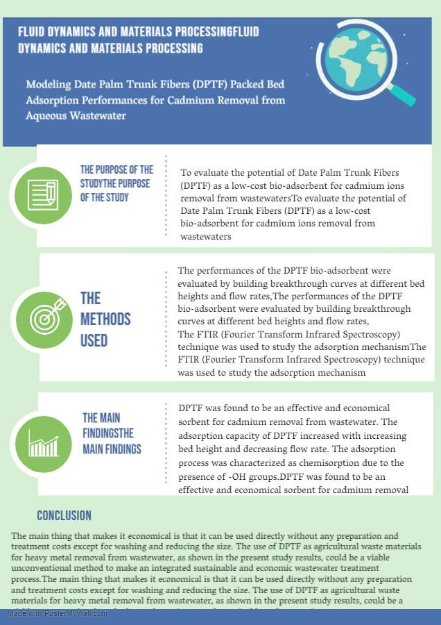 Modeling Date Palm Trunk Fibers (DPTF) Packed Bed Adsorption Performances for Cadmium Removal from Aqueous Wastewater