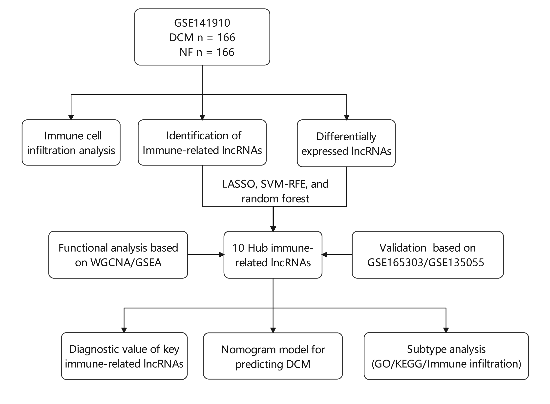 Diagnostic and classification value of immune-related lncRNAs in dilated cardiomyopathy