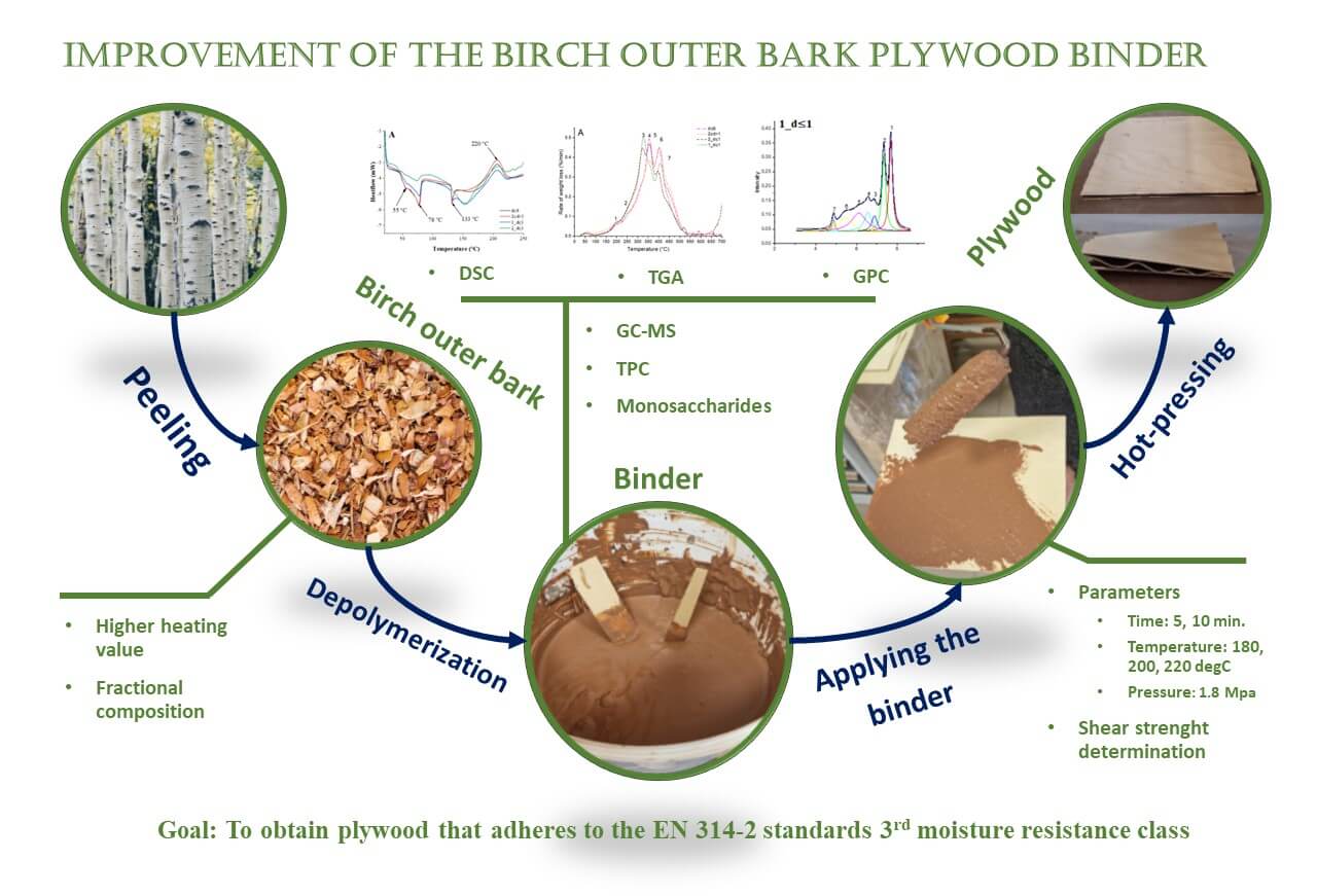 Improvement of the Birch Outer Bark Plywood Binder: The Impact of the Bark Fractional Composition and the Binder Preparation Methodology