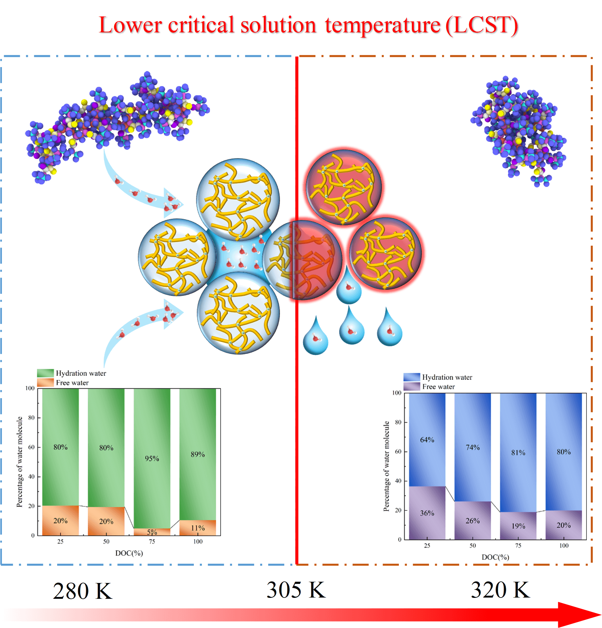 Molecular Dynamics Study on Hydrothermal Response of PNIPAM: From Single Chain to Cross-Linked Polymer